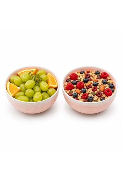 Generic 2-Piece Pink Ceramic Bowl Set, Dishwasher Safe Serving Bowls for Soup...