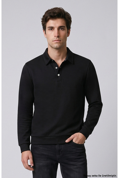 Network Siyah Modal Karışımlı Scuba Sweatshirt