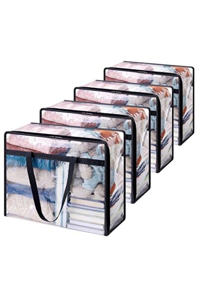 Generic 4 Pcs Clear Clothes Storage Bags, 40L Plastic Blanket Storage Bags, F...