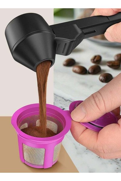 Generic Coffee Scoop & Funnel for Reusable K Cup Refillable Coffee Pods: 2 Ta...