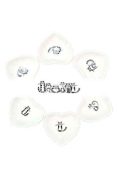 Generic Charming Cat Ceramic Dish Set (6-Pack) for Sauces, Seasonings, Sushi ...