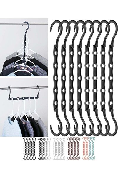 Generic Space Saving Hangers, Black, 8 Pack, Closet Organizer Hangers Space S...