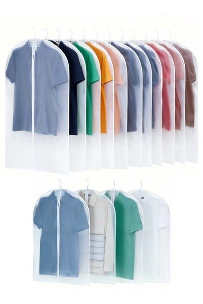 Generic 15 Pack Translucent Clothes Dust Cover Garment Bags - Hanging Storage...