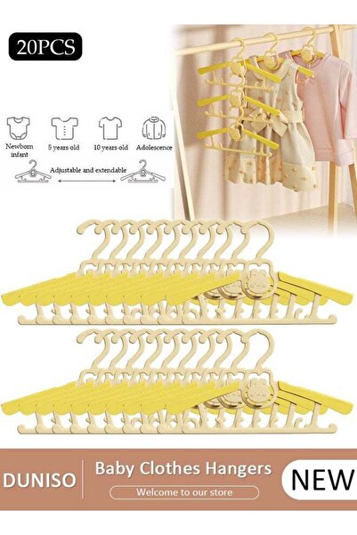 Generic 20 PCS Baby Clothes Hangers, Extendable Infant Hanger, Stackable Non ...