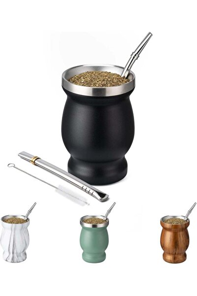 Generic 8oz Yerba Mate Cup, 304 Stainless Steel Double-Wall Mate Cup, Heat In...