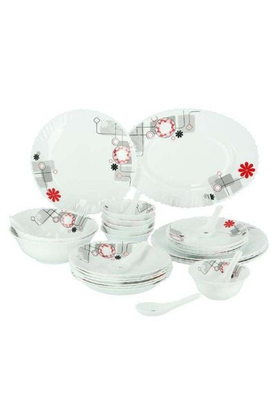 Generic Royalford 33-Piece Opalware Dinner Set | Includes Includes Plates, Bo...