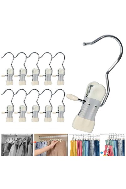 Generic Hanger Clips for Closet, 10Pcs Hanging Hooks for Laundry, Towel Clips...