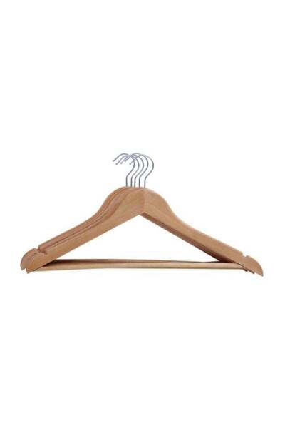 Generic 5-Piece Wooden Hanger Set Beige/Silver