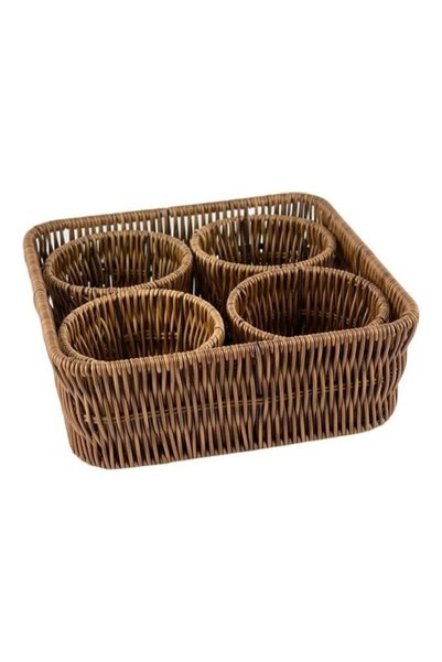 Generic Brown Dry Fruit Tray Set 26cm