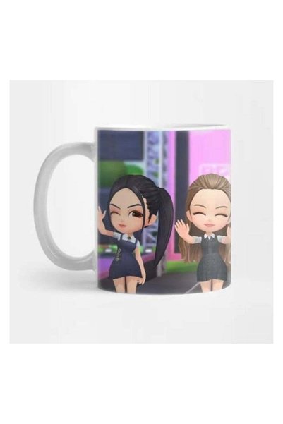 Generic Black pink kpop coffee mug black / white 11 ounces