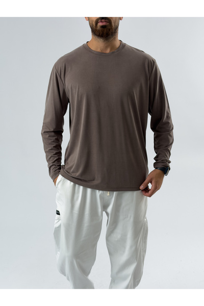 COCOPELLI Tensel Basic Kahverengi Erkek Sweatshirt COC3470