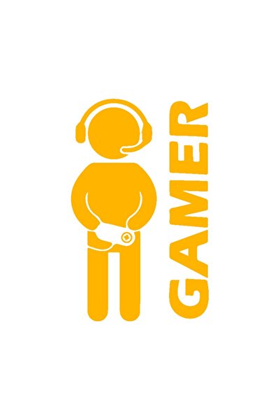 OEM Autocolant auto  "Gamer ", m1, 12cm, Portocaliu