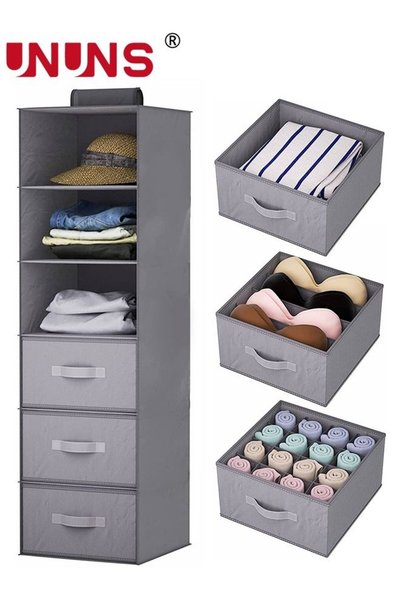 Generic Hanging Closet Organizer and Storage Shelves,Wardrobe Clothes Organiz...