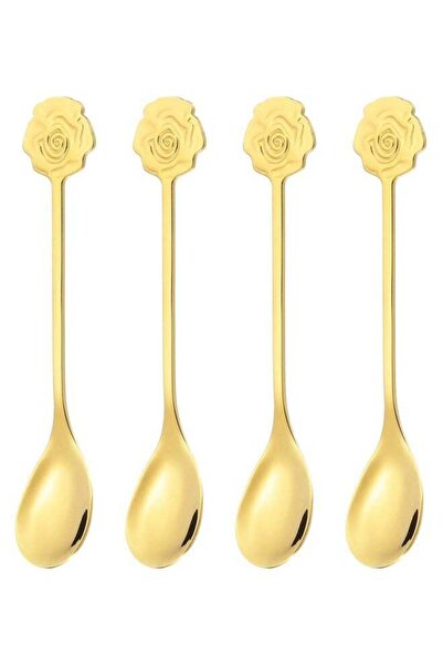 Generic 4 pcs Coffee Spoons, Rose Tea Spoons Stainless Steel Teaspoons Small ...