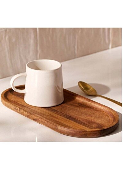 Generic Serving Tray Acacia Wood Oval Japanese-Style Simple Dessert, Snack, a...