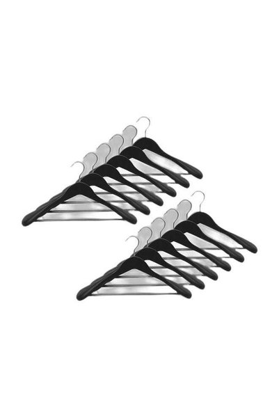 Generic Pack of 2 - 6 Piece Wood Coat Hangers Jacket Outerwear and Shirt,with...