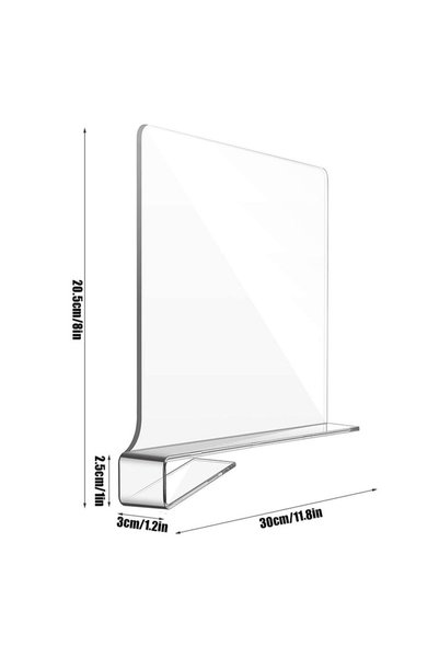 Generic 2 pcs Clear Acrylic Shelf Dividers Wardrobe Closet Divider for Handba...