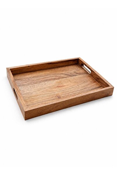 Generic Premium Rectangular Wood Serving Tray with Cut-Out Handles, size 35x2...