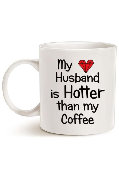 Generic Funny Quote Coffee Mug for Husband, My Husband Is Hotter Than My Coff...
