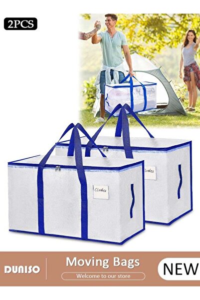 Generic 2PCS Large Moving Bags, Backpack Straps Strong Handles & Zippers, Sto...