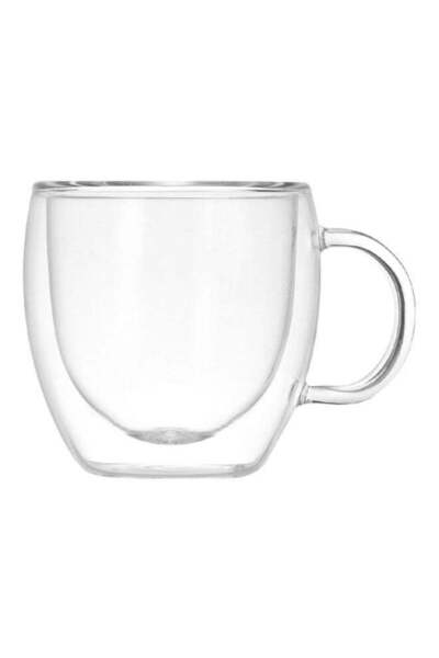 Generic Double Layered Coffee Mug Clear 7.4x4.5x8cm
