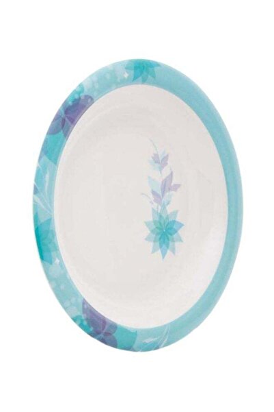 Generic Autumn Floral Soup Plate White/Blue/Purple