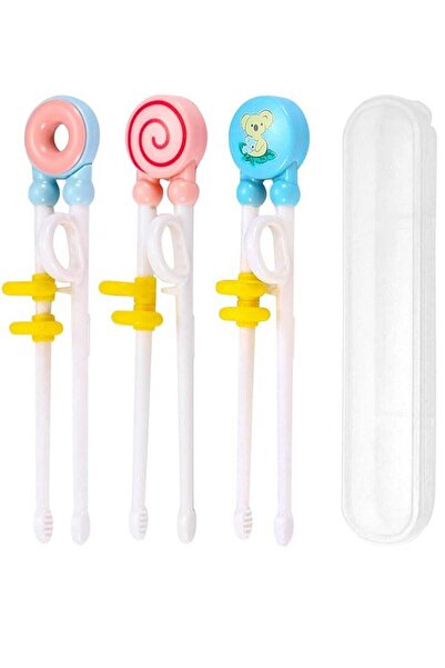 Generic Kids Training Chopsticks Set with Silicone Rings 3 Pairs Fun Designs ...