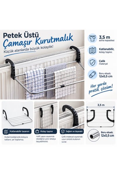Magnotto Petek Üstü Çamaşır Kurutmalık Çelik Materyal Katlanabilir.