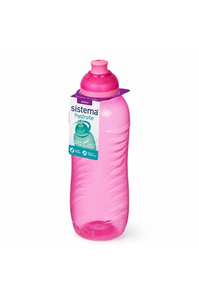 Generic Sistema 460ML Squeeze Water Bottle, BPA Free Leak-Proof Reusable Spor...