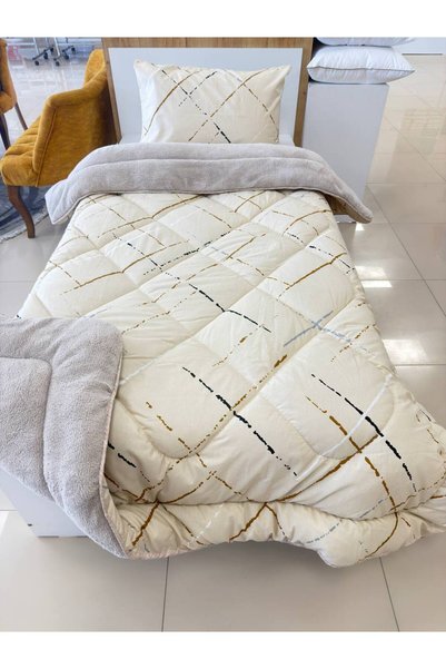 argehome Single Double-Sided Plush Welsoft Pufidik Quilt Set (Quilt + 1 Pillowcase)
