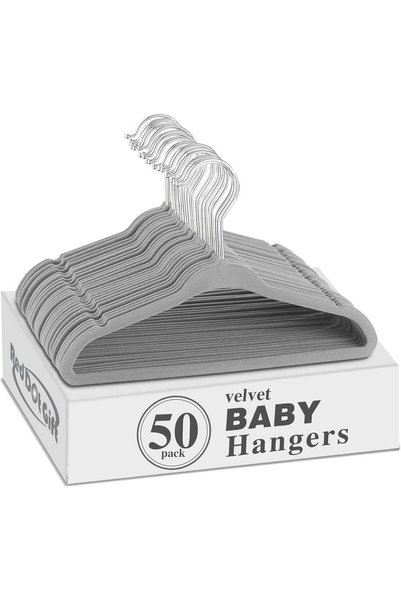 Generic Red Dot Gift 50 Pack Baby Velvet Hangers - Non Slip Toddler Hangers w...