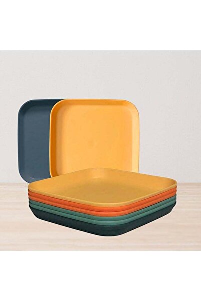 Generic Feelings Plastic Square Plate Set of 8, 15cm – Modern Durable Reusabl...