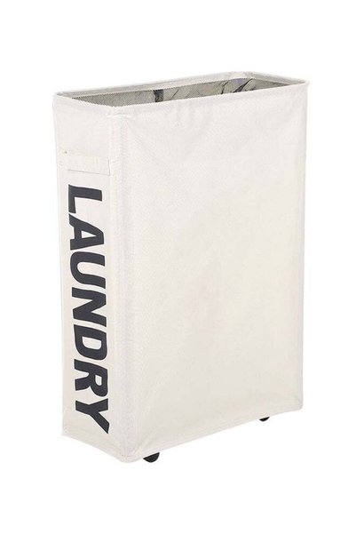 Generic Corner Slim Foldable Oxford Cloth Laundry Basket Beige 43X10X21kg