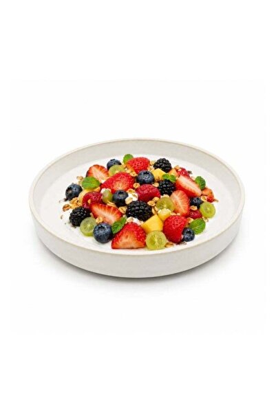 Generic Ivory Ceramic Medium Plate – Round Glossy Minimalist Serving Plate fo...