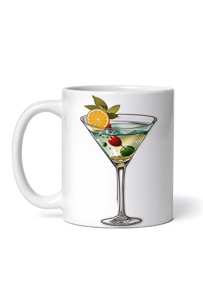 INOVATIX Cana alba personalizata,Cocktail dirty martini cu portocala si menta...