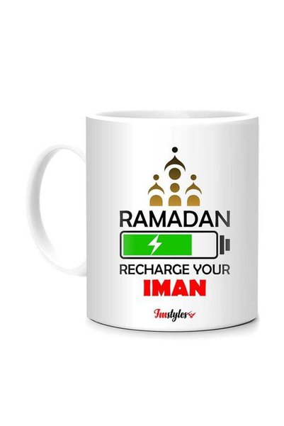 Generic Ramadan Recharge Your Iman Printed Mug White 10cm