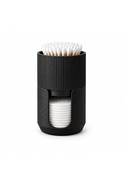 OEM Organizator cosmetic, negru, 14x7,6cm, set pentru bețișoare de urechi și ...