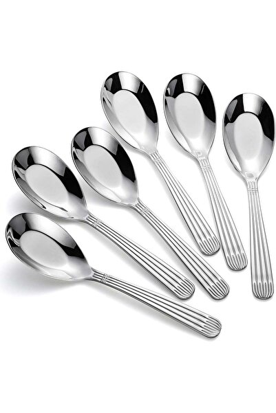 Generic Stainless Steel Soup Spoons, Asian Ramen Spoon Set, Polished Soup Lad...