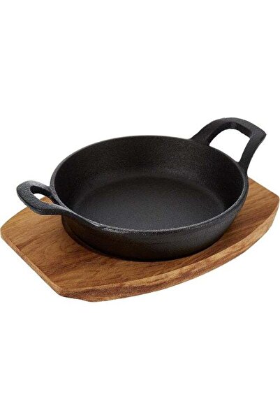 Generic RAJ ROUND SIZZLER TRAY DOUBLE HANDLE, 15.5 CM, BLACK, COST05, 1 PC Bl...