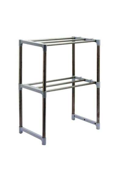 Generic Telescopic Microwave Oven Storage Rack Silver 51x26x5cm
