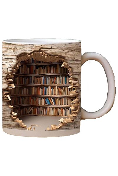 Generic 3D Bookshelf Mug，A Library Shelf Cup，Book Lovers Coffee Mug，Creative ...