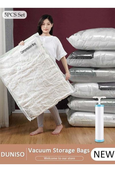 Generic 70*50 cm Vacuum Storage Bags-5 Compression Bags Pump Needed Reusable ...
