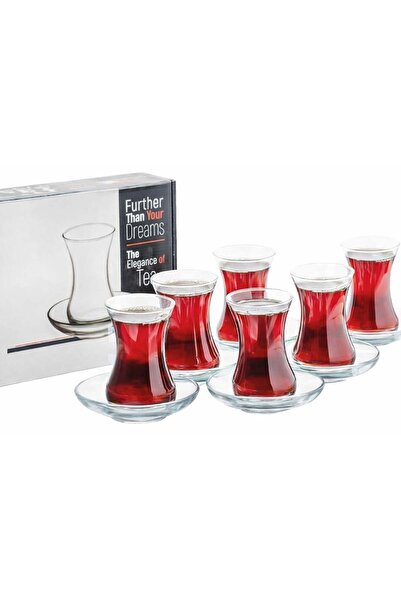 Generic Turkish Tea Glasses and Saucers Set (12 Pieces), Glass tea cup set Ar...