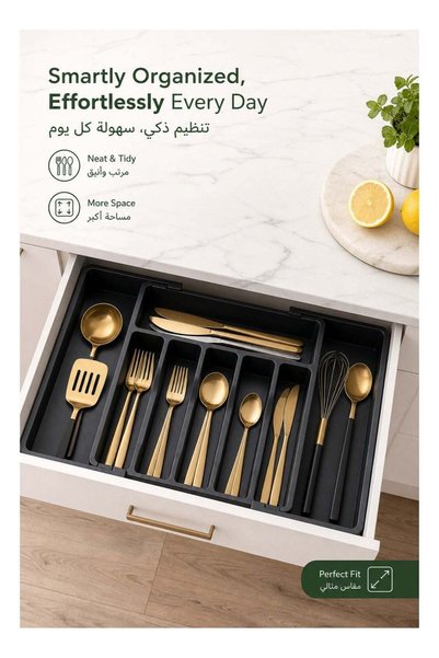 Generic Expandable Drawer Organizer for Cutlery & Kitchen Utensils | Adjustab...