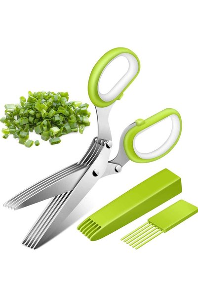 Generic Ying Hai Herb Scissors, Multipurpose 5-Blade Kitchen Herb Scissors wi...