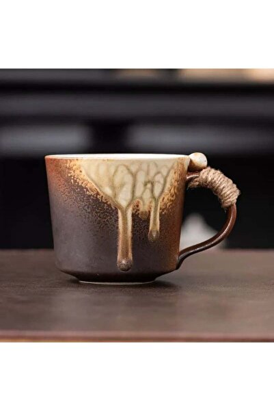 Generic Handmade Rustic Ceramic Japanese Style Mug with Rope Handle – Artisan...