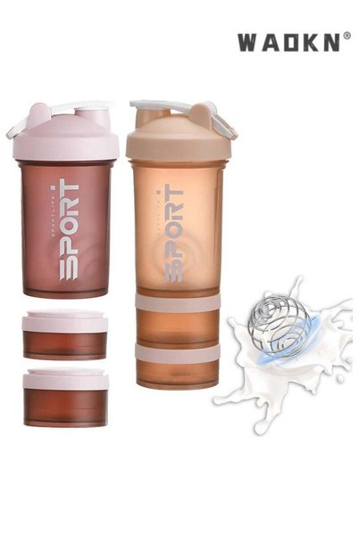 Generic Protein Shaker Bottle 2 Pack 500ml / 17oz Shaker Bottle for Protein M...
