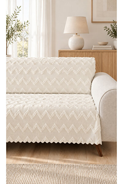 BTF HOME Premium Şönil Jakar Dokuma Sakallı Koltuk Örtüsü 165x205 cm - Kaymaz...