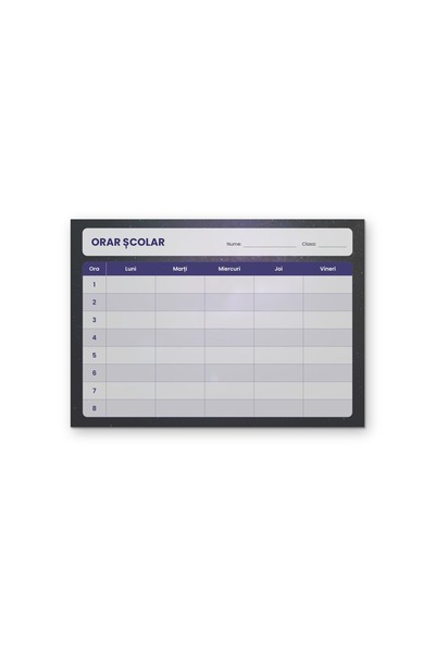 OEM Orar Școlar Cer Înstelat, Luni - Vineri 8 ore, Carton 250g, Format A4 Peisaj