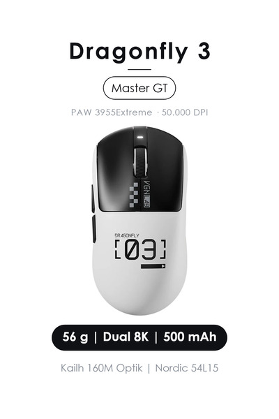 Dragonfly 3 Master GT Dual 8K Ultra Hafif Kablosuz Oyuncu Mouse